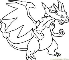 Printable charmander pokemon coloring pages. Mega Charizard X Pokemon Printable Coloring Page For Kids Coloring Home