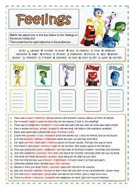 Inside Out Feelings And Emotions Worksheet Free Esl Printable Worksheets Made By Teache Feelings And Emotions Emotions Activities Social Emotional Learning