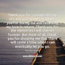 Thank You For Coming Into My Life And Giving Me Joy Idlehearts