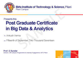Pg Certification In Big Data Analytics With Bits Pilani Upgrad