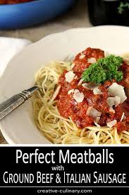 These Really Are The Perfect Meatballs With Ground Beef And Italian Sausage Giving Them The Best Flavor Perfect Meatballs Beef Recipes Italian Sausage Recipes