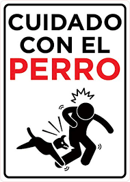 Se trata de un cartel, imitando al cartel de peligro en la carretera, en el que aparece la imagen de un perro pastor alemán y rotulado con las palabras cuidado con el. Cartel Cuidado Con El Perro Los Carteles Mas Utiles Del Mercado