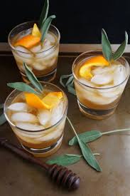 Honey Winter Bourbon Cocktail With Honey Sage Syrup One Broads Journey Recipe Bourbon Cocktails Bourbon Cocktail Recipe Cocktail Recipes