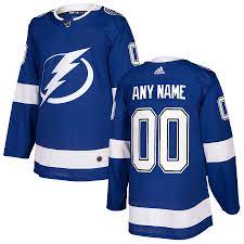 Head to amalie arena in a new tampa bay lightning long sleeve tee or sweatshirt that represents your favorite team! Men S Tampa Bay Lightning Adidas Blue Authentic Custom Jersey
