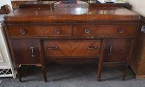 1940 S Art Deco Waterfall Front Buffet Sideboard Credenza Ornate W Parquetry Diy Double Vanity Deco Furniture Art Deco Furniture Sideboard Buffet