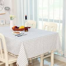 Cloth Cotton Dining Tablecloth Decoration Cloth, Size:110x140cm(Blue Stripe)