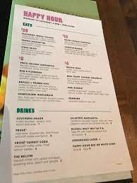 Le menu est varié et va vraisemblablement attirer une large variété de saveurs. Cactus Club Menu