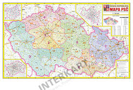 Tschechische Republik Plz Karte 113 X 72cm