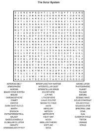 outer space word search activity shelter