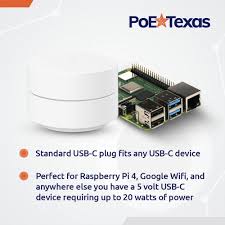 Buy Poe Texas Poe Power For Usb C Devices Including Google Wifi Raspberry Pi For Pos Systems Digital Signage More Extend Power Delivery Up To 328 Feet Online In Taiwan