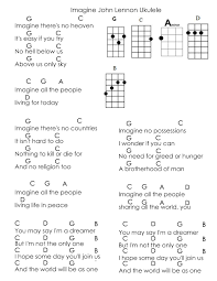 Imagine By John Lennon Alternative Ukulele Chords Melissa Y Eureka G C A D B Ukulele Imagine John Lennon Guitar Chords For Songs