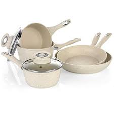 Salter 8 Piece Induction Non Stick Marble Coated Pan Set Saucepan Frying Fry Pan Kitchen Cookware Salter Http Www Induction Cookware Kitchen Cookware Pan Set