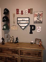 Baseball Wall Decor Homemade Helmet Rack Homemade Home Plate Ring And Ball Display Most Decor P Baseball Room Decor Baseball Themed Bedroom Baseball Bedroom