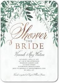 Organic Greenery Signature White Bridal Shower Invitations In Willow Or Smoke S Winter Bridal Shower Invitations Bridal Shower Rustic Winter Bridal Showers