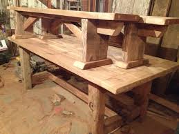 The Benches Matched The Sturdy Table Well Allowing Ample Gatherings Table Pine Floors Livestock Barn