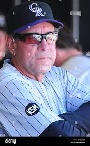 San Francisco, CA: Colorado Rockies' third baseman Melvin Mora (6) receives  congratulations from first base coach Glenallen Hill (3). The Giants won  the game 5-2. (Credit Image: © Charles Herskowitz/Southcreek  Global/ZUMApress.com Stock