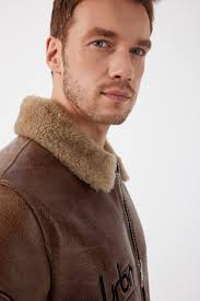 Bosco Taba Erkek Kürklü Deri Mont