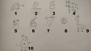Drawing Animals Using Numbers For Kids 1 To 10 Easy Simple - Youtube Animal Drawings Number Drawing Art Drawings Sketches Simple