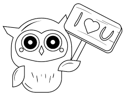 Love his family is the key to happiness ! Printable Owl I Love You Coloring Page