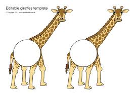 Giraffes are the tallest animals on earth, with legs and necks around 6 feet long, and even calves that are dropped from that height when born! Editable Giraffe Templates Sb6652 Sparklebox