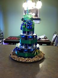 Decorated with frostings and candy. Surprise Party Ideas For Men Parties Ideas Men Birthday Centerpieces Beer Cake Pa Good Birthday Presents Party Table Decorations Birthday Party Tables