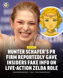 S NEWS w N HUNTER SCHAFER'S PR FIRM REPORTEDLY GAVE INSIDERS FAKE INFO ON  LIVE-ACTION ZELDA ROLE COVEREDGEEKLY VIA: THATPARKPLACE