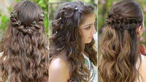 3 Easy Boho Prom Hairstyles Half Up Hairstyles Compilation 2019 Youtube Half Up Hair Up Hairstyles Prom Hair