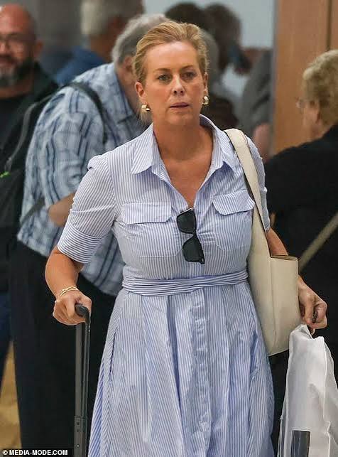 Samantha Armytage looks effortlessly chic in a shirt dress and $900 Chanel sandals as The Golden Bachelor host touches down in Sydney | Daily Mail Online