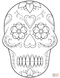 Lots and lots of skulls. Free Collection Of Simple Sugar Skull Coloring Pages Coloring Pages Coloring Pages Library
