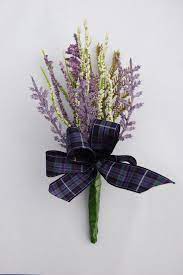 White Purple Heather Tartan Buttonhole Wedding Favour Grooms Nice And Simple Purple Wedding Flowers Purple Wedding Tartan Wedding