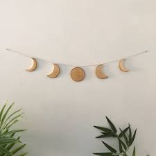 Handmade Wooden Moon Phase Birch Log Slice Wall Hanging Office Living Room Lounge Bedroom Wall Decor Handmade Wooden Wall Hanging Wall Decor Bedroom