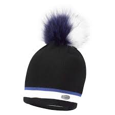 Dad's can be tough to buy for, that's why they're perfect to craft for using easy knitting patterns! Golfino Ladies Knitted Cold Protection Hat With Real Fur Pompom And Merino Wool Shop Online Golfino