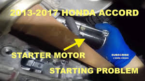 If the vehicle fails to start with the new starter in place, ensure the battery is fully charged. 2014 Honda Accord How To Change The Starter Motor Youtube