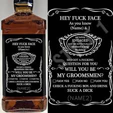 Jack Daniels Inspired Funny Whiskey Labels For Groomsmen Best Man Officiant Usher Etc G Groomsmen Proposal Jack Daniels Wedding Groomsman Proposal Funny