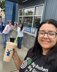 Our Program Coordinator, Adriana, along with Manga Art and Staff stopped by  Dutch Bros Hanford in support of #buckforkidsday! 💚 • • #kingscounty  #bettertogether #bbbscc #buck #for #BuckForKids ✨