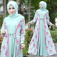 Salisa Dress By Lilgorgeous Bahan Moss Crepe Polos Kombinasi Bahan Wolfis Motif Bunga Dan Variasi Lis Tanpa Pakaian Wanita Model Pakaian Hijab Model Pakaian