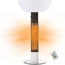 Wangp Electric Patio Heater With Adjustable Led Light Electric Infrared Radiant Heater 1500w Electric Heater For I Radiant Heaters Electric Heater Led Lights