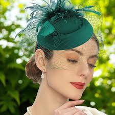 Blue and White Fascinator Hat