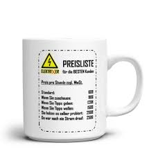 Elektriker Preisliste Tasse Lustig Tasse Shirts Ingenieurtshirt Car Shirts Mugs T Shirt