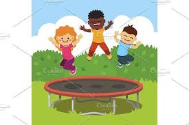 Kids Jumping On Trampoline Kids Packaging Graphic Design Ideas Art Cartoons Vector