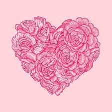 Also, you can accentuate a design's text with a visual aid of heart drawing. Flower Heart Drawing Beautiful Rose Flowers Symbol For Valentine S Day And Love Botanical Vector Illustration Stock Illustration Illustration Of Elegant Drawing 171012366