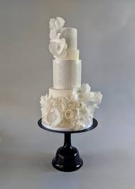 Burgundy, blush and ivory cake flowers, wedding cake flowers, floral cake topper. White Wedding Cake With Wafer Paper Flowers Cakecentral Com