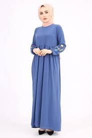 Kollari Nakisli Elbise Vnz1405 Indigo Elbise Indigo Mankenler