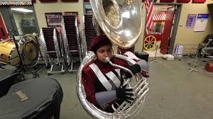 Big Sound In A Small Package Small Sized Student Plays The Sousaphone Youtube