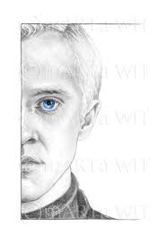 Hp08 Fan Art Print Draco Malfoy Etsy Dessin Harry Potter Dessin Visage Nail Art Designs