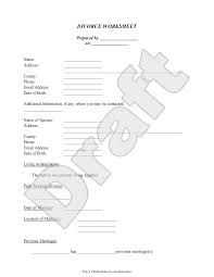 free divorce worksheet free to print save download