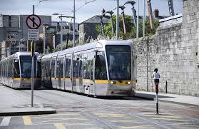 From old irish lúas (swiftness, speed), related to lúath (quick, swift). Tram Luas 3009on The Reds Line The Point Saggart Tallaght In Front Of The National Museum Of Ireland In Dublin Rail Pictures Com
