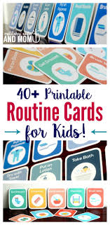 Print a set of daily routines flashcards, or print some for you to colour in and write the words! 40 Printable Routine Cards For Toddlers And Preschoolers