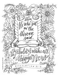 The year of 2020 has come and it's time to start something new. Coloring Page Bible Verse Revelation 21 5 Download Etsy