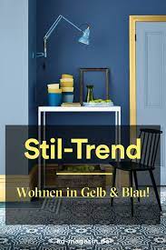 Gelb Blau Die Stil Trends Gelbes Wohnzimmer Wandgestaltung Blau Gelb